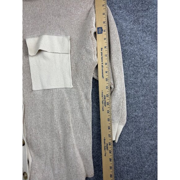 Bohme Sweater Womens Small Medium Button Up Collared Knit Top Front Pockets - Picture 4 of 7